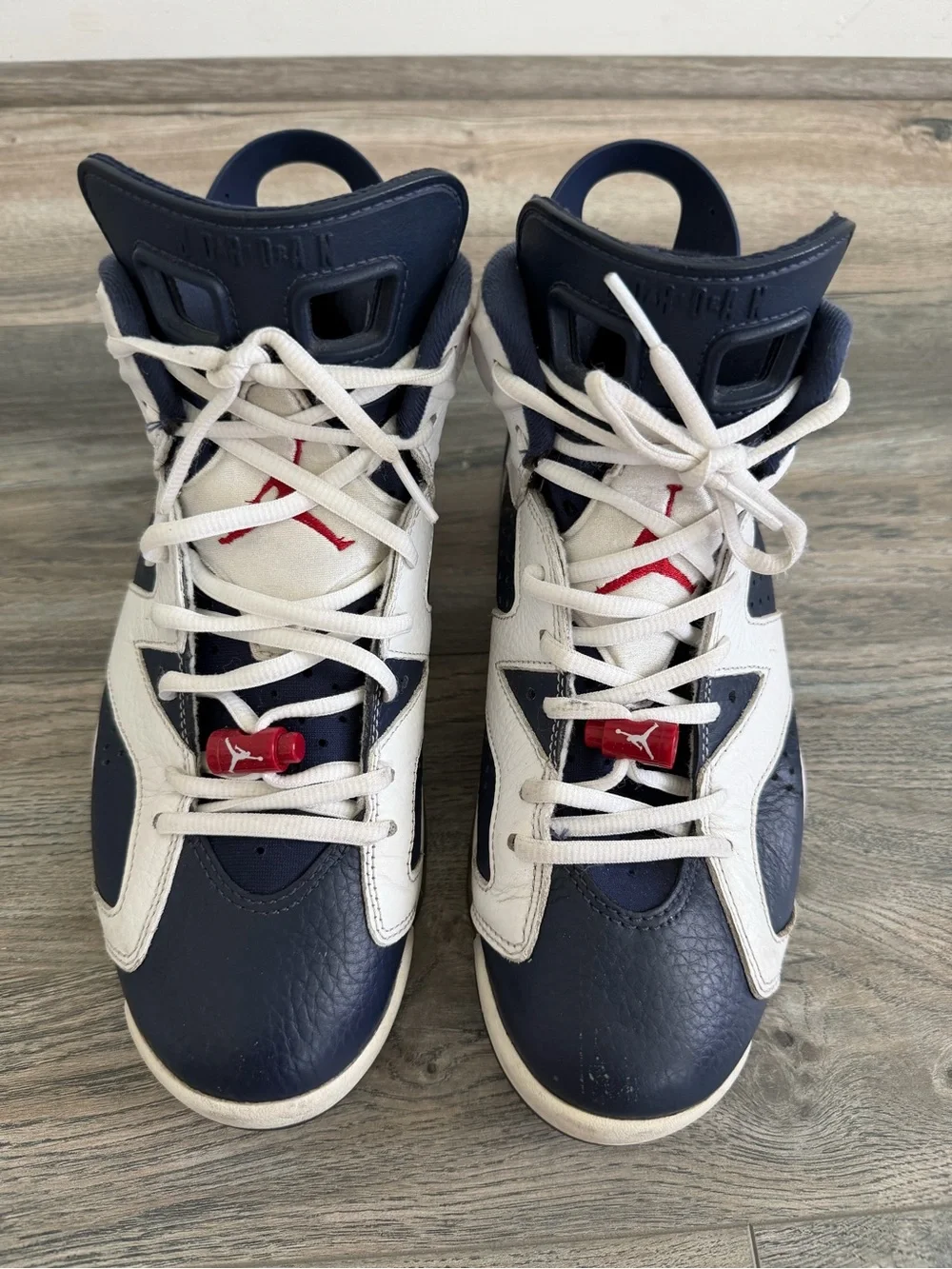 Nike Air Jordan 6 Retro White Navy Red Basketball Shoes Olympic Men’s size 8